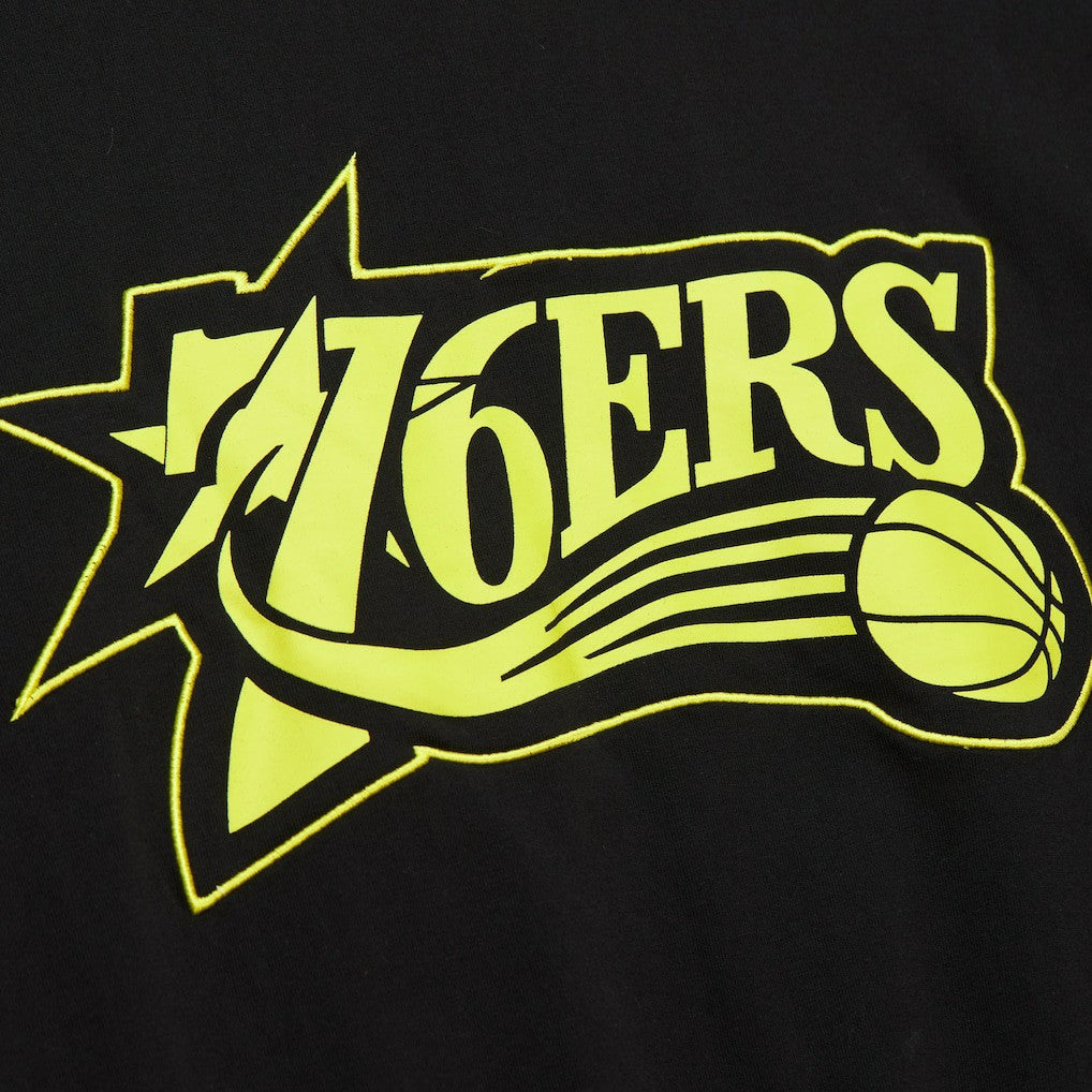 Philadelphia 76ers Hardwood Classics Neon Nights Premium T-Shirt Black - NBA
