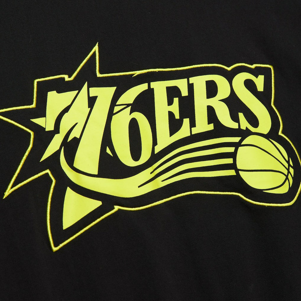 Philadelphia 76ers Hardwood Classics Neon Nights Premium T-Shirt Black - NBA