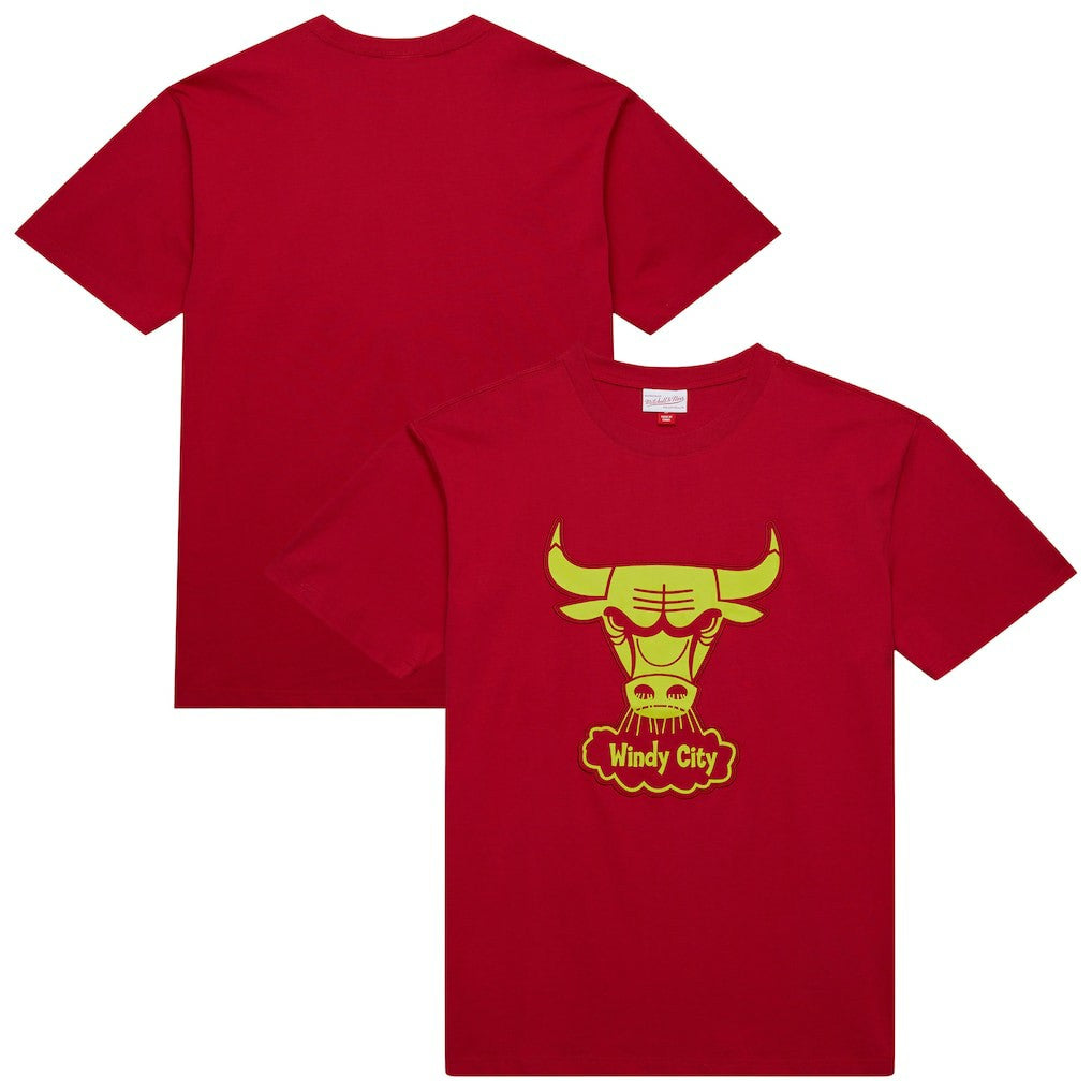Chicago Bulls Hardwood Classics Neon Nights Premium T-Shirt Red - NBA
