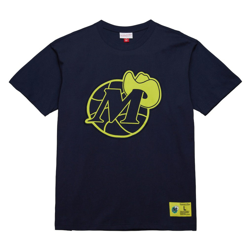 Dallas Mavericks Hardwood Classics Neon Nights Premium T-Shirt Navy - NBA
