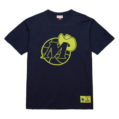 Dallas Mavericks Hardwood Classics Neon Nights Premium T-Shirt Navy - NBA