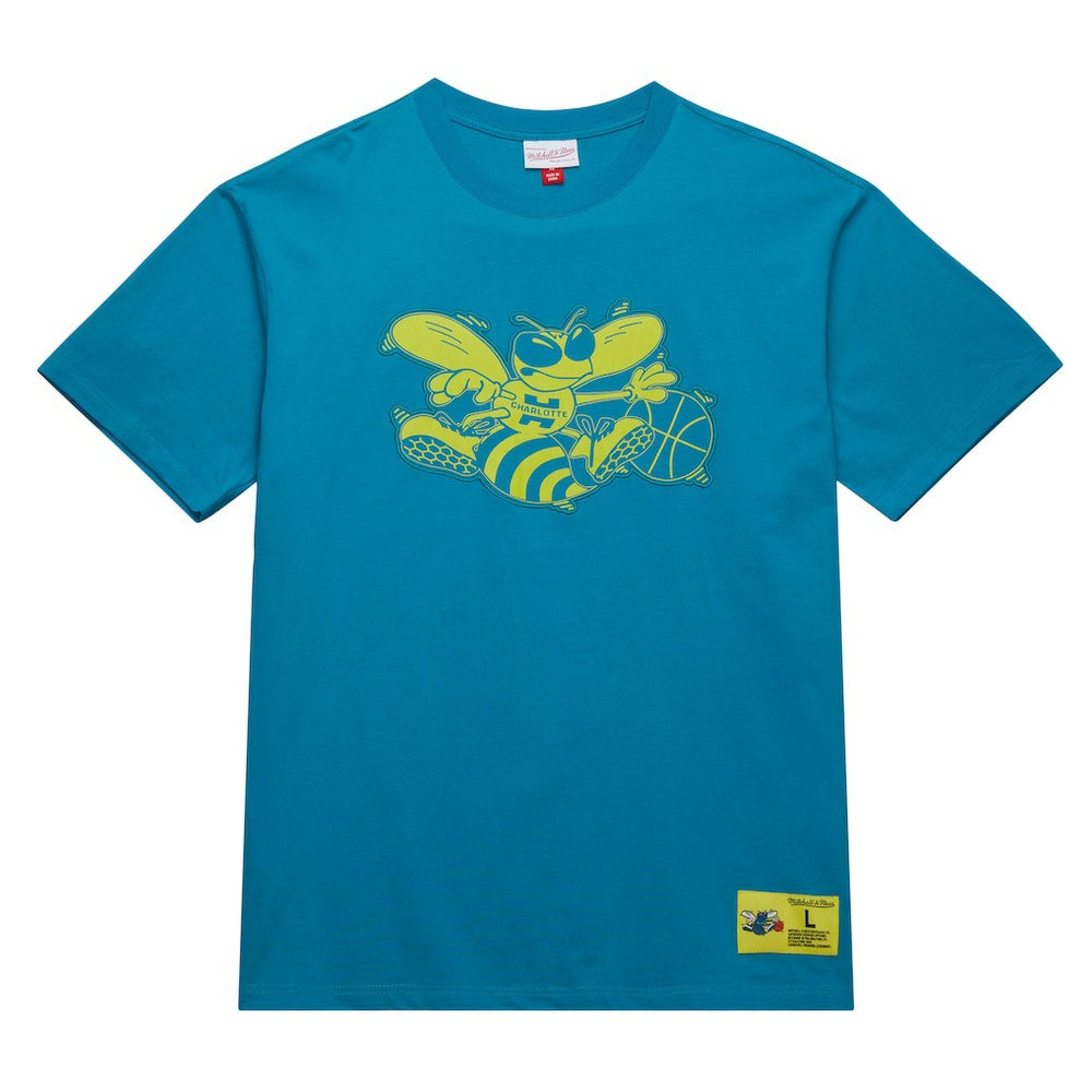 Charlotte Hornets Hardwood Classics Neon Nights Premium T-Shirt Teal - NBA