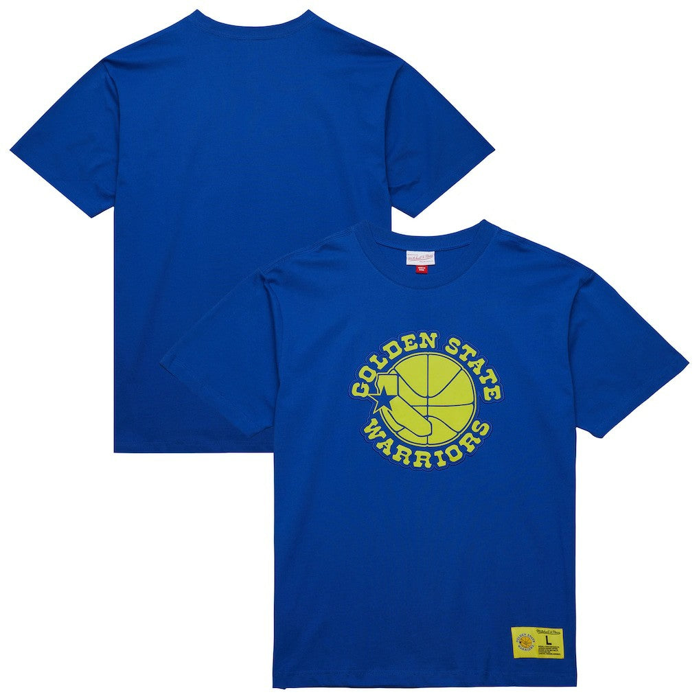 Golden State Warriors Hardwood Classics Neon Nights Premium T-Shirt Royal - NBA
