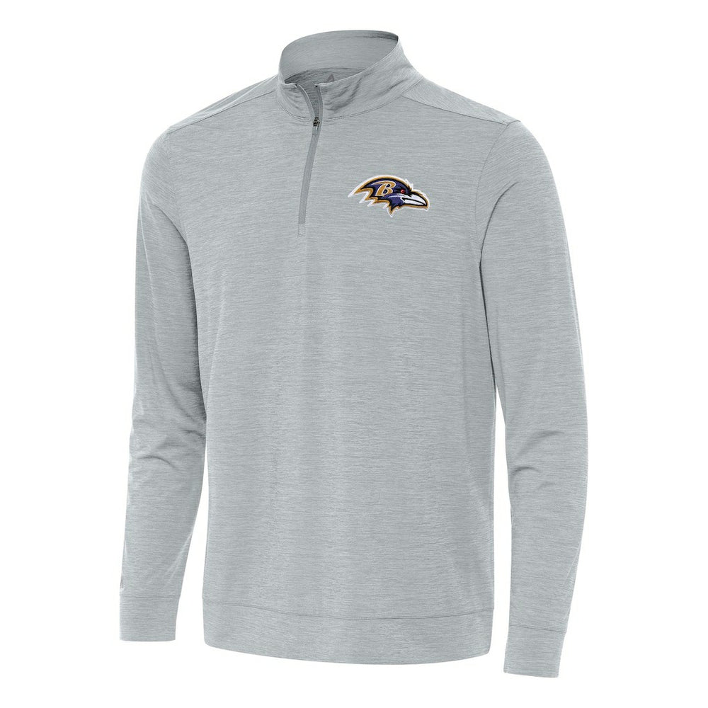 Baltimore Ravens Antigua Bright Quarter-Zip Top Heather Gray | NFL