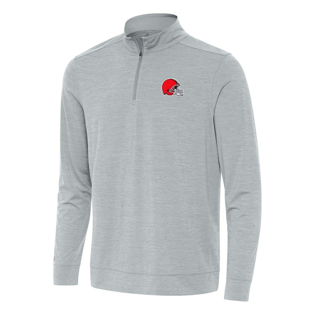 Cleveland Browns Antigua Bright Quarter-Zip Top Heather Gray | NFL
