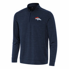 Denver Broncos Antigua Bright Quarter-Zip Top Heather Navy | NFL