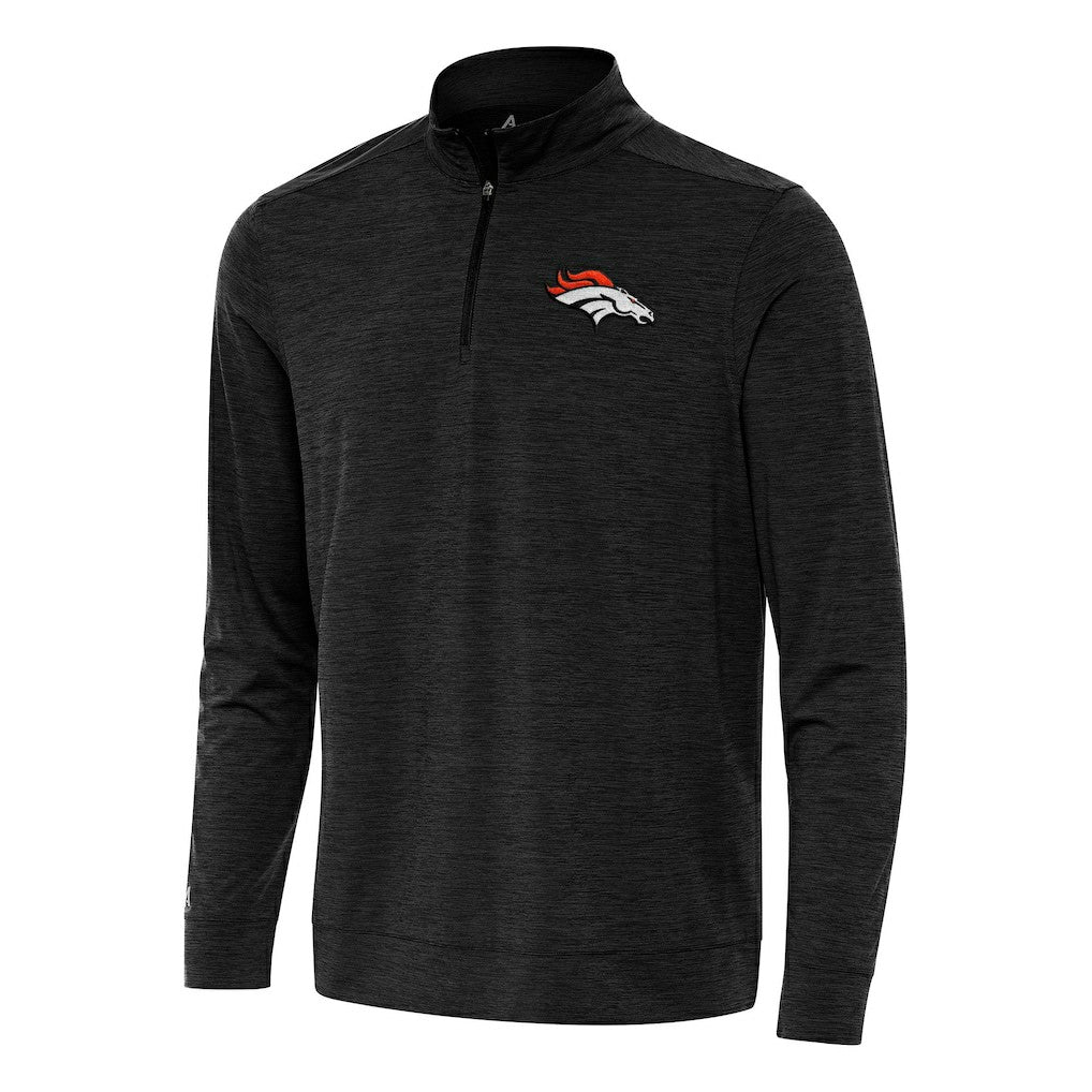 Denver Broncos Antigua Bright Quarter-Zip Top Heather Black | NFL