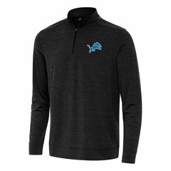 Detroit Lions Antigua Bright Quarter-Zip Top Heather Black | NFL