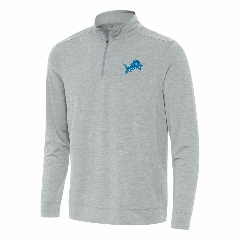 Detroit Lions Antigua Bright Quarter-Zip Top Heather Gray | NFL