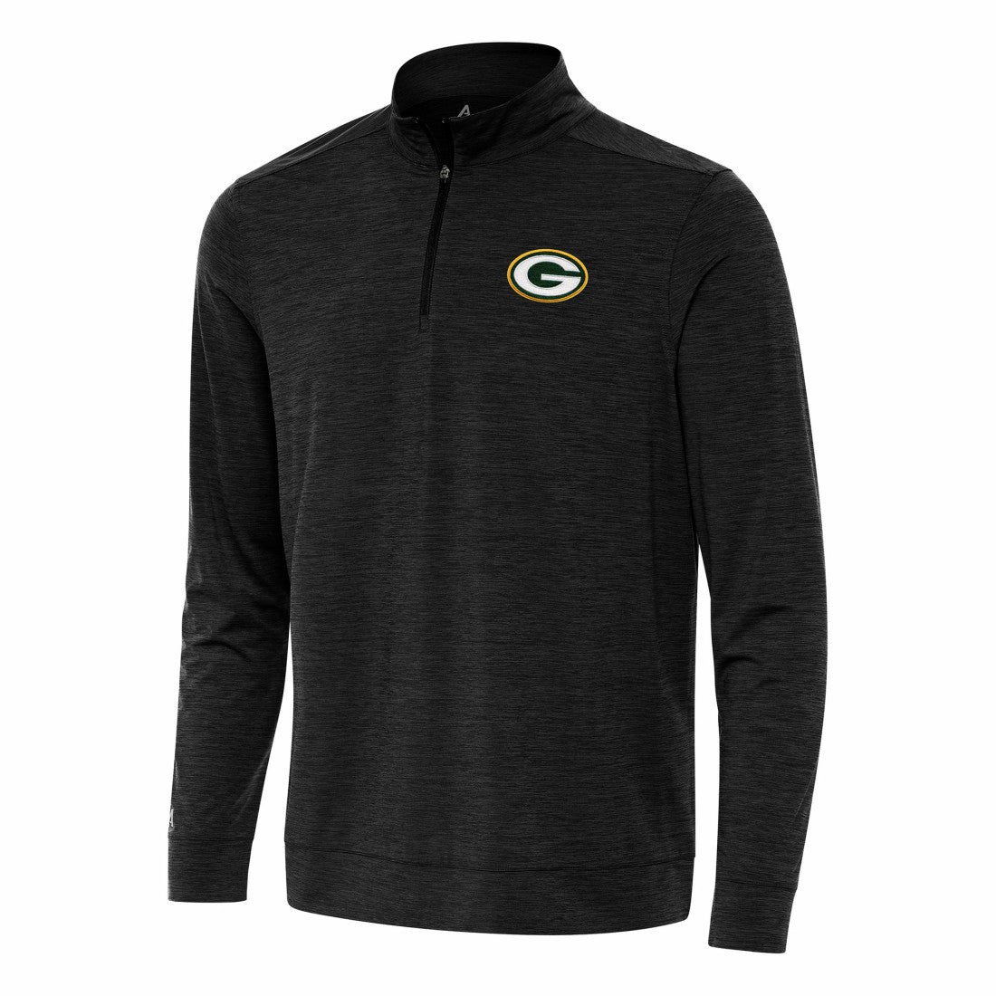 Green Bay Packers Antigua Bright Quarter-Zip Top Heather Black | NFL