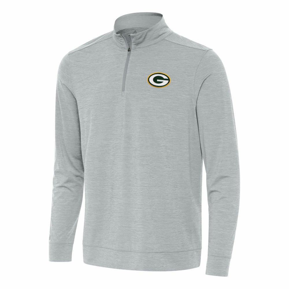 Green Bay Packers Antigua Bright Quarter-Zip Top Heather Gray | NFL