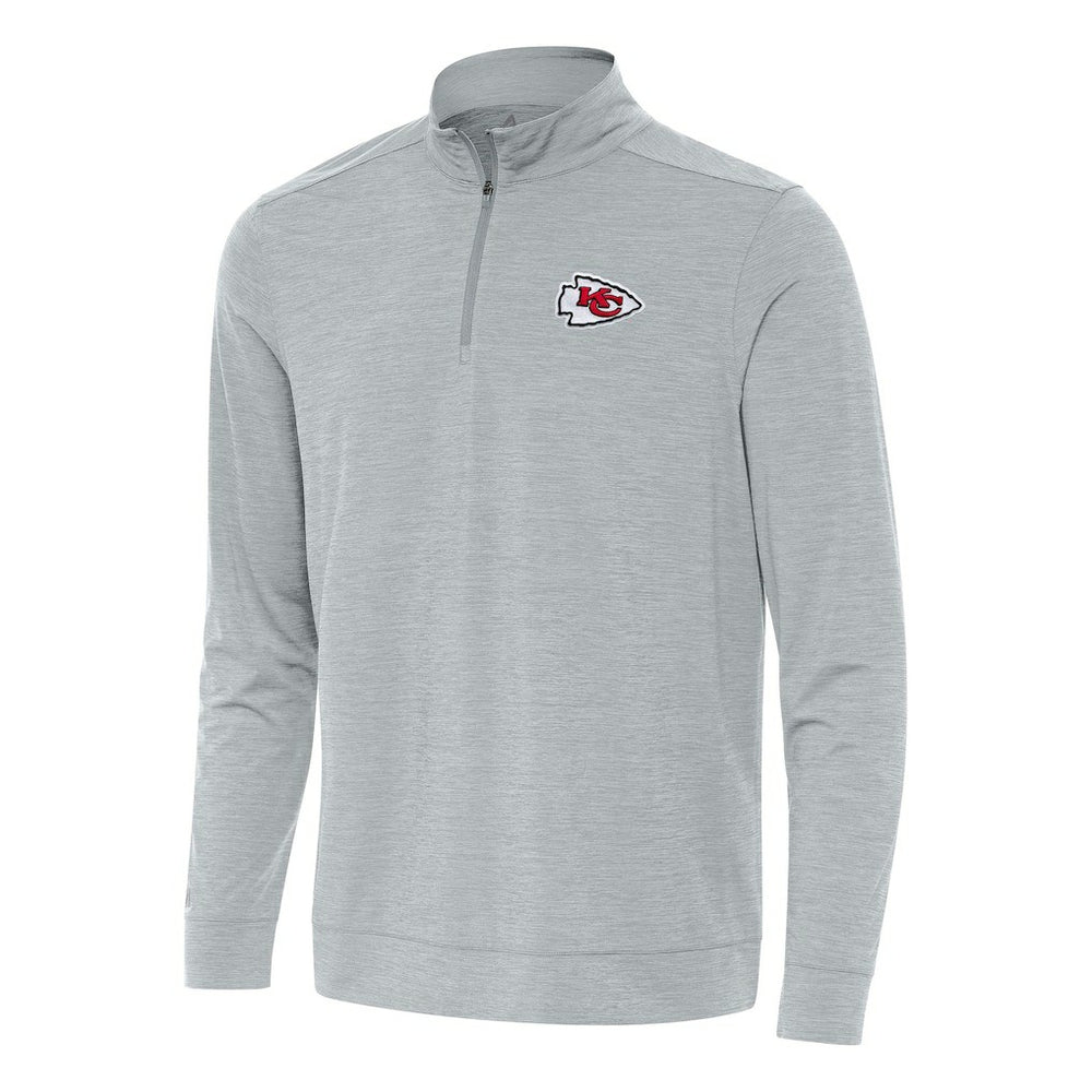 Kansas City Chiefs Antigua Bright Quarter-Zip Top Heather Gray | NFL
