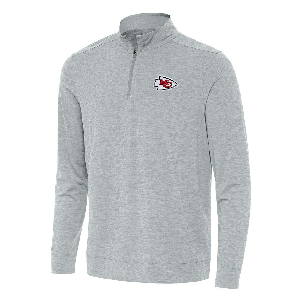 Kansas City Chiefs Antigua Bright Quarter-Zip Top Heather Gray | NFL