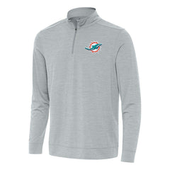 Miami Dolphins Antigua Bright Quarter-Zip Top Heather Gray | NFL