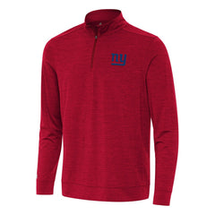 New York Giants Antigua Bright Quarter-Zip Top Heather Red | NFL