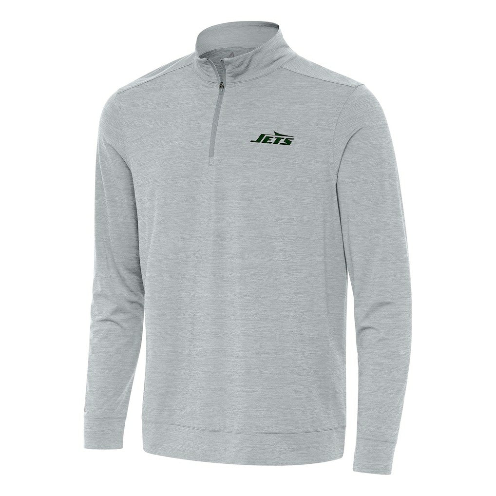 New York Jets Antigua Bright Quarter-Zip Top Heather Gray | NFL