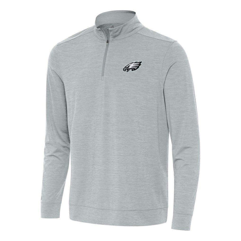 Philadelphia Eagles Antigua Bright Quarter-Zip Top Heather Gray | NFL