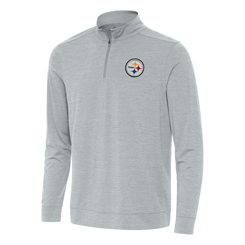 Pittsburgh Steelers Antigua Bright Quarter-Zip Top Heather Gray | NFL