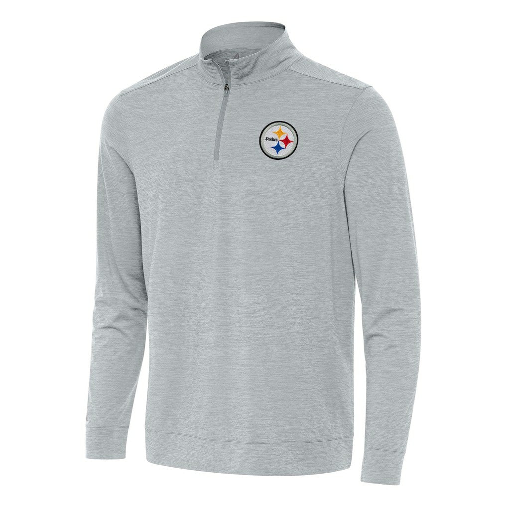 Pittsburgh Steelers Antigua Bright Quarter-Zip Top Heather Gray | NFL