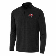 Tampa Bay Buccaneers Antigua Bright Quarter-Zip Top Heather Black | NFL