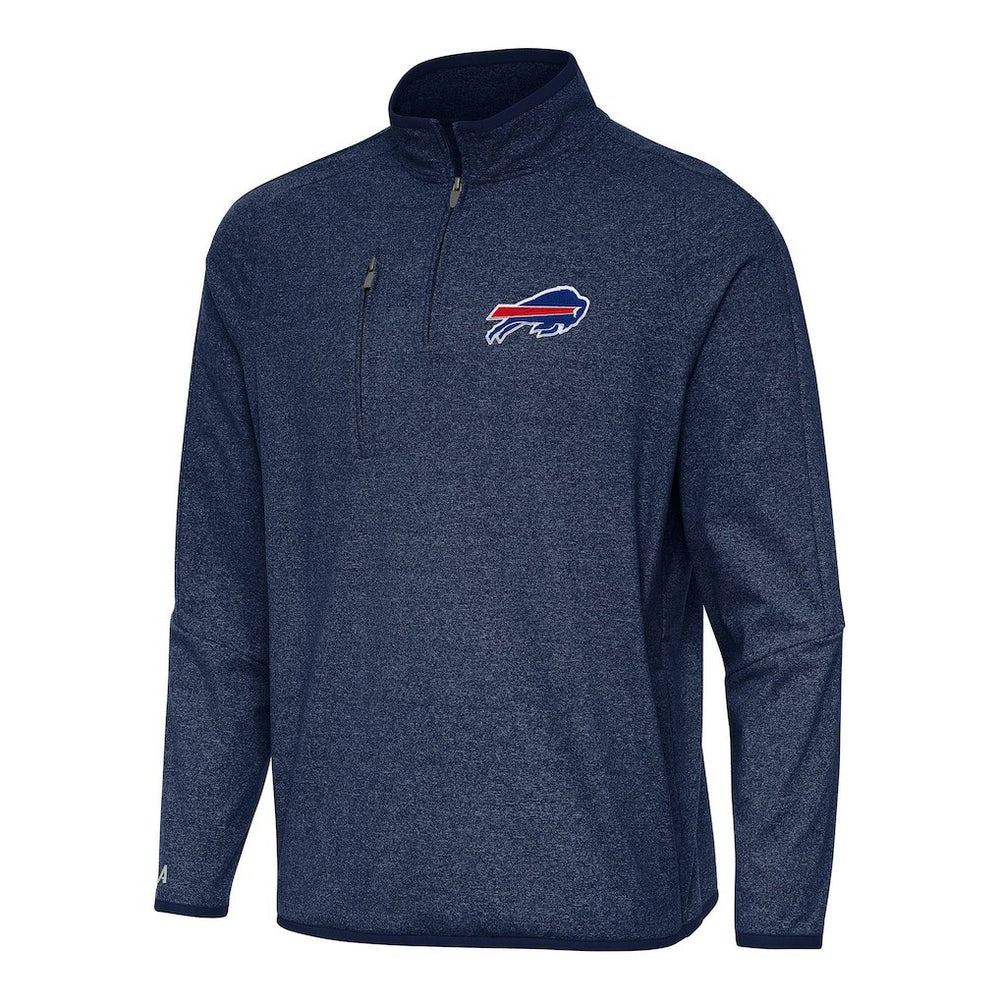 Buffalo Bills Antigua Certain Tri-Blend Quarter-Zip Top Heather Navy | NFL