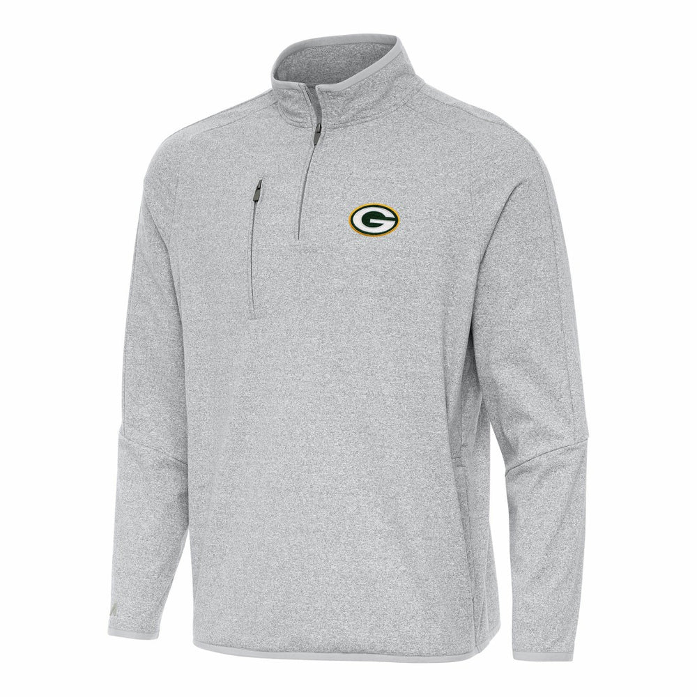 Green Bay Packers Antigua Certain Tri-Blend Quarter-Zip Top Heather Gray | NFL