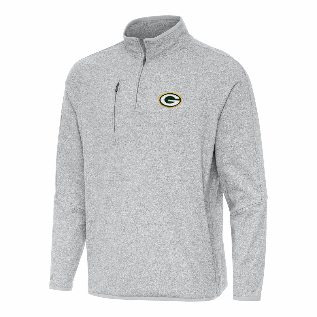 Green Bay Packers Antigua Certain Tri-Blend Quarter-Zip Top Heather Gray | NFL