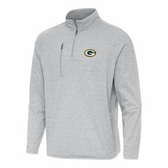 Green Bay Packers Antigua Certain Tri-Blend Quarter-Zip Top Heather Gray | NFL