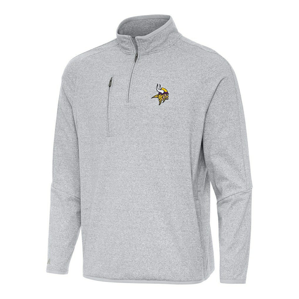 Minnesota Vikings Antigua Certain Tri-Blend Quarter-Zip Top Heather Gray | NFL