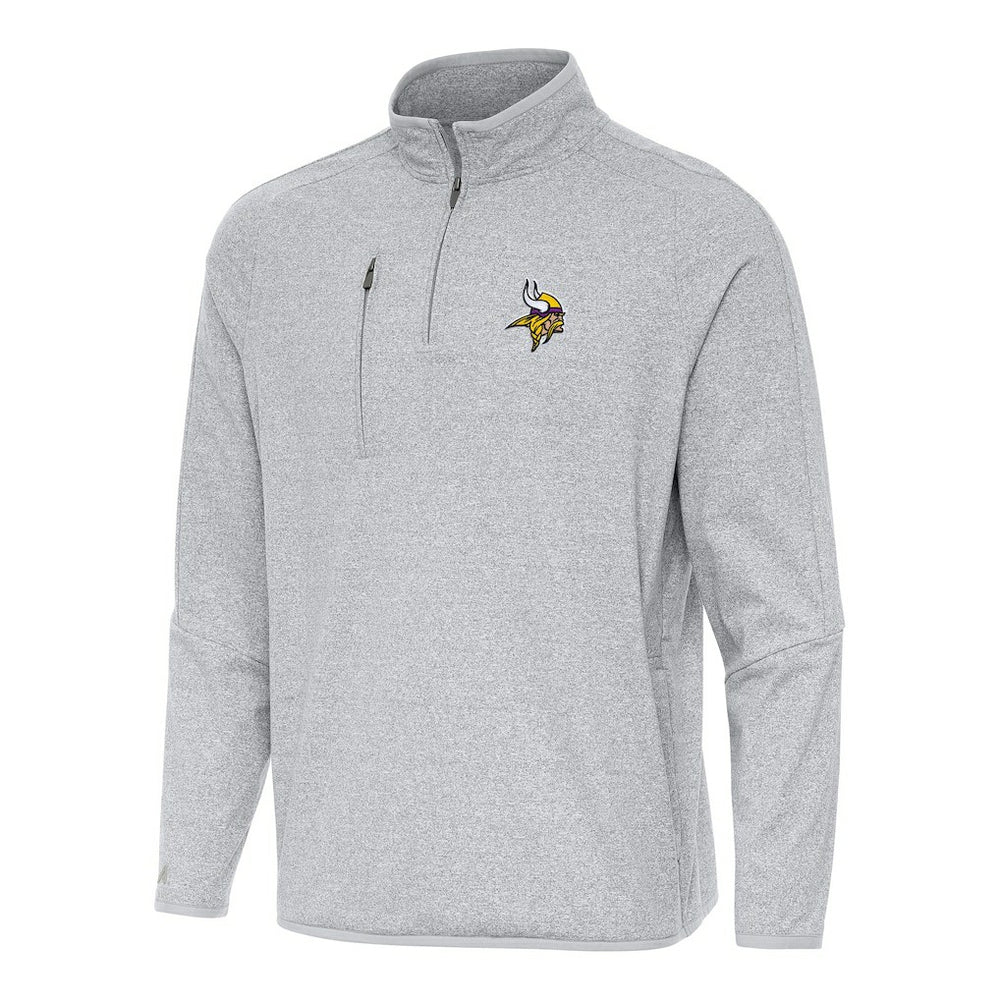 Minnesota Vikings Antigua Certain Tri-Blend Quarter-Zip Top Heather Gray | NFL