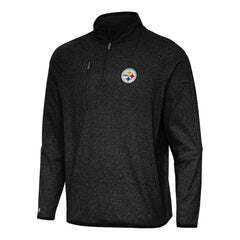 Pittsburgh Steelers Antigua Certain Tri-Blend Quarter-Zip Top Heather Black | NFL