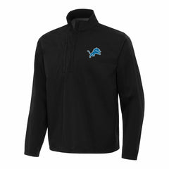 Detroit Lions Antigua Brisk Quarter-Zip Pullover Jacket Black | NFL