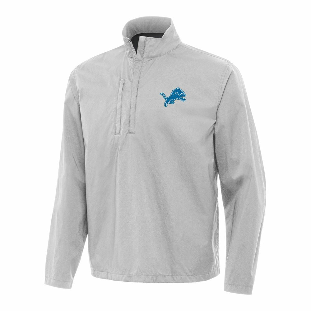 Detroit Lions Antigua Brisk Quarter-Zip Pullover Jacket Gray | NFL