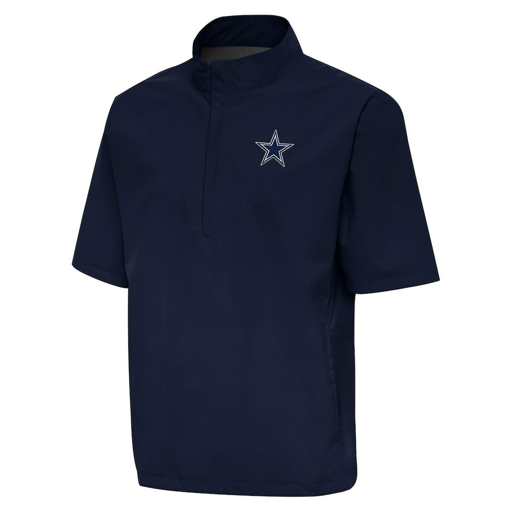 Dallas Cowboys Antigua Brisk Short Sleeve Quarter-Zip Windshirt Navy | NFL