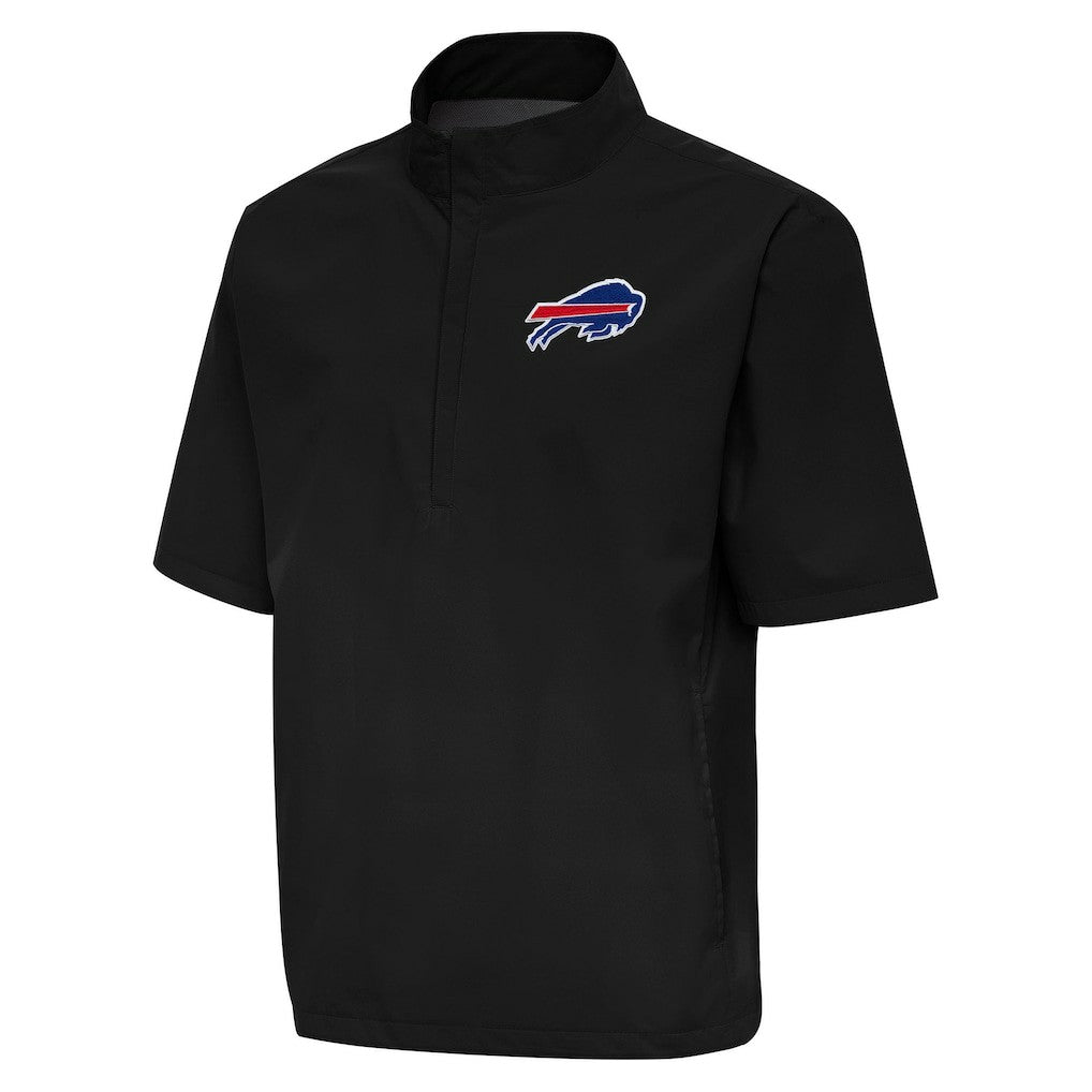 Buffalo Bills Antigua Brisk Short Sleeve Quarter-Zip Windshirt Black | NFL