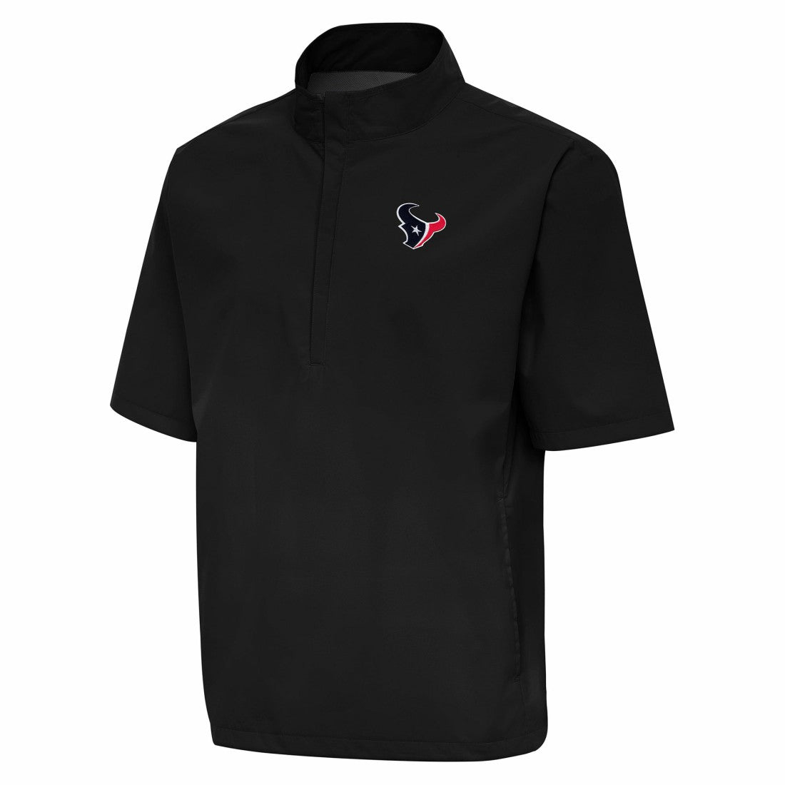 Houston Texans Antigua Brisk Short Sleeve Quarter-Zip Windshirt Black | NFL
