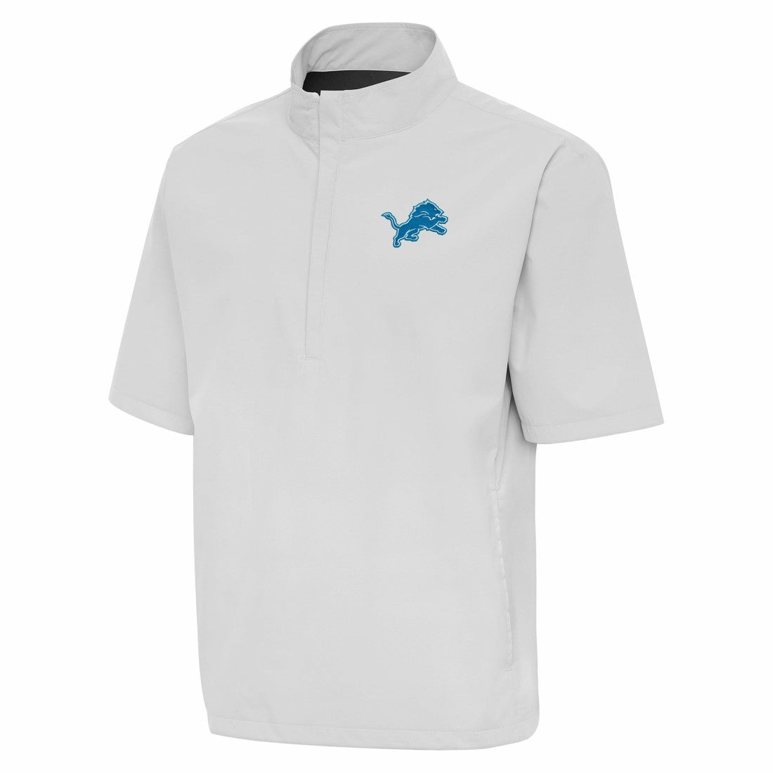 Detroit Lions Antigua Brisk Short Sleeve Quarter-Zip Windshirt Heather Gray | NFL