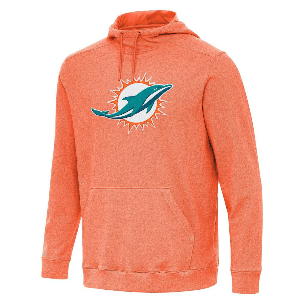 Miami Dolphins Antigua Cloud Pullover Hoodie Heather Orange | NFL