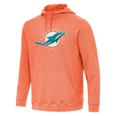 Miami Dolphins Antigua Cloud Pullover Hoodie Heather Orange | NFL