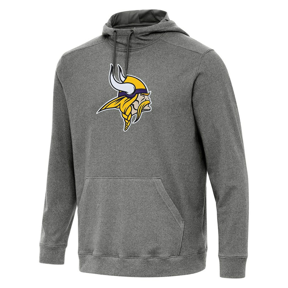 Minnesota Vikings Antigua Cloud Pullover Hoodie Heather Black | NFL