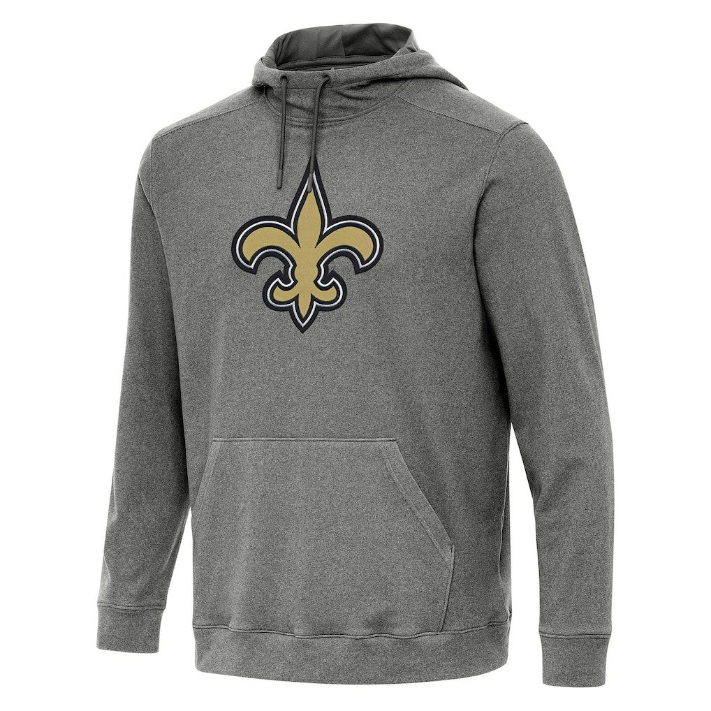 New Orleans Saints Antigua Cloud Pullover Hoodie Heather Black | NFL