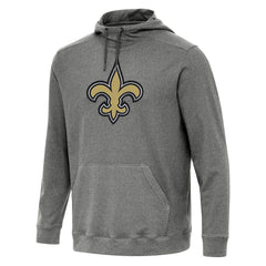 New Orleans Saints Antigua Cloud Pullover Hoodie Heather Black | NFL