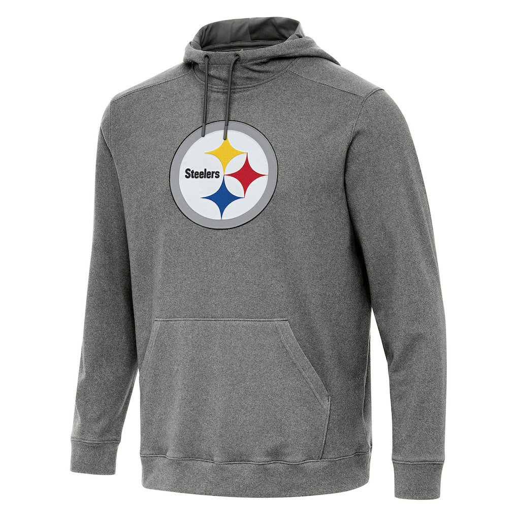 Pittsburgh Steelers Antigua Cloud Pullover Hoodie Heather Black | NFL
