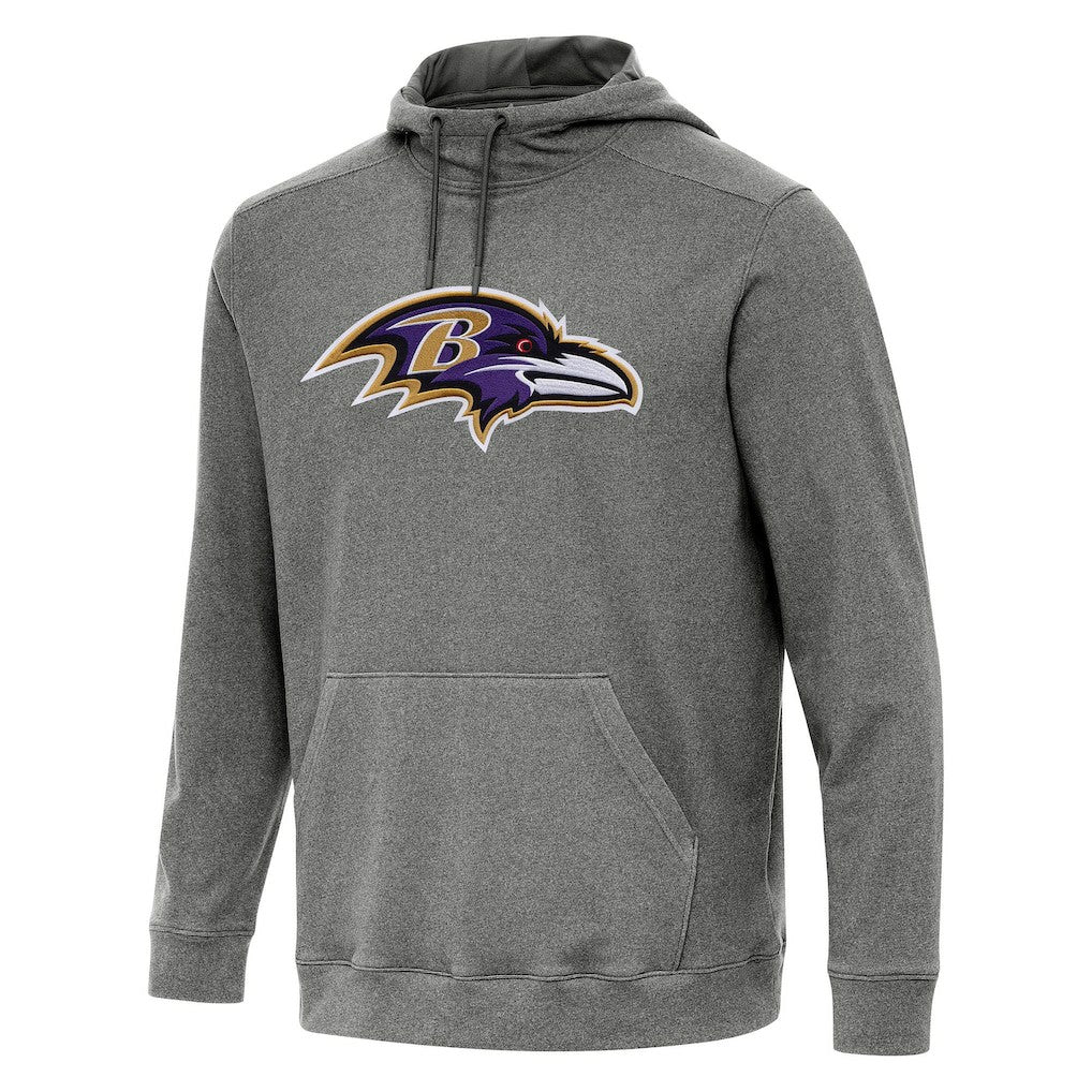 Baltimore Ravens Antigua Cloud Pullover Hoodie Heather Black | NFL