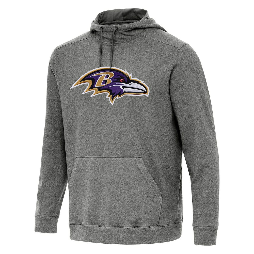 Baltimore Ravens Antigua Cloud Pullover Hoodie Heather Black | NFL