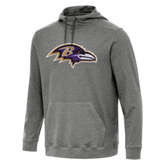 Baltimore Ravens Antigua Cloud Pullover Hoodie Heather Black | NFL
