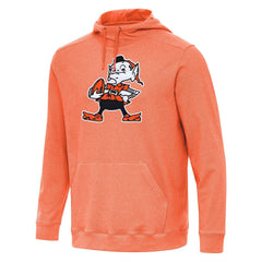 Cleveland Browns Antigua Cloud Pullover Hoodie Heather Orange | NFL