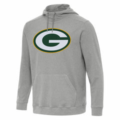 Green Bay Packers Antigua Cloud Pullover Hoodie Heather Gray | NFL