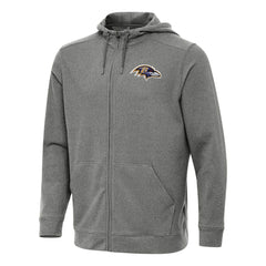 Baltimore Ravens Antigua Effortless Full-Zip Hoodie Heather Black | NFL