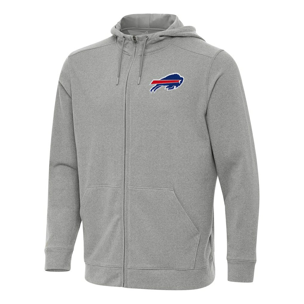Buffalo Bills Antigua Effortless Full-Zip Hoodie Heather Gray | NFL